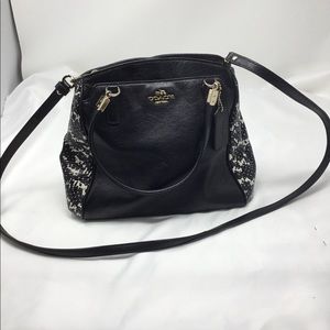 Rare Black and White Snakeskin Coach Purse